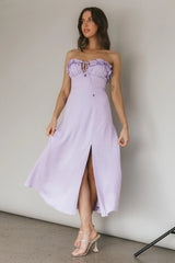 Under The Sun Tied Bust Midi Dress Lilac