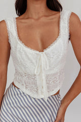 Zora Lace Corset Top White