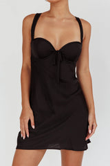 Stazi Sweetheart Neckline Mini Dress Black