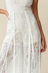 Palm Springs Lace Jumpsuit White