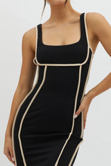 Sunny Coast Piping Trim Mini Dress Black