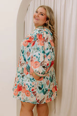 Life In Full Bloom Mini Dress in Limpet Shell Curves