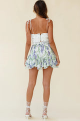 Promise Keeper String-Tie Shoulder Lace Crop Top White