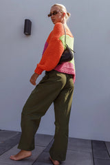 Starting Line Low Rise Wide Leg Pants Olive