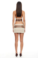 LIONESS Ethereal Buckle Skirt Beige