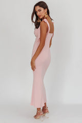 Rose Garden Tied Shoulder Midi Dress Blush
