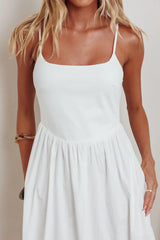 Yelizaveta Side Pocket Maxi Dress White