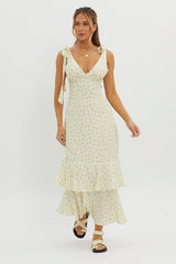 Manhattan Summer Tied Shoulder Maxi Dress Yellow
