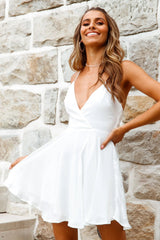 Secret Place Strappy Tie Back Party Dress White
