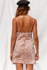 Show Me Love Cowl Neck Mini Dress Velour Leopard Print Plum