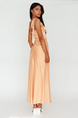 Pennelope Tied Shoulder Maxi Dress Orange