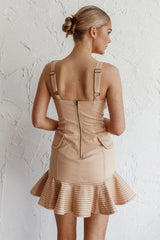 Riverside Ruffle Hem Mini Dress Oat