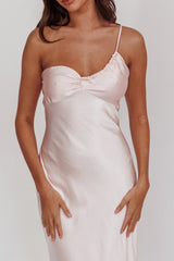 Twilight Tango One-Shoulder Maxi Dress Blush