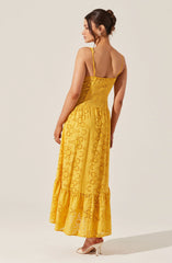 Yamila Eyelet Corset Midi Dress