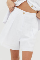Philomena Pleat Shorts White