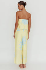 Nectar Sun Print Wide Leg Pants Yellow