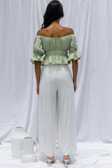 La Romana High Waisted Wide Leg Pants White