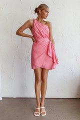 Island Time One-Shoulder Mini Dress Pink