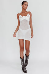 Risk Taker Knit Mini Dress Off White