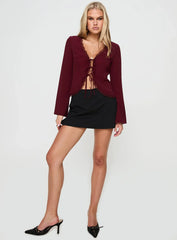Hagner Long Sleeve Top Burgundy