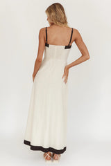 Sailing Away Button Front Maxi Dress Oat