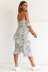 Ojai Midi Skirt White Leopard Print