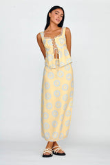 Sun Days Laced Bust Top Sun Lemon