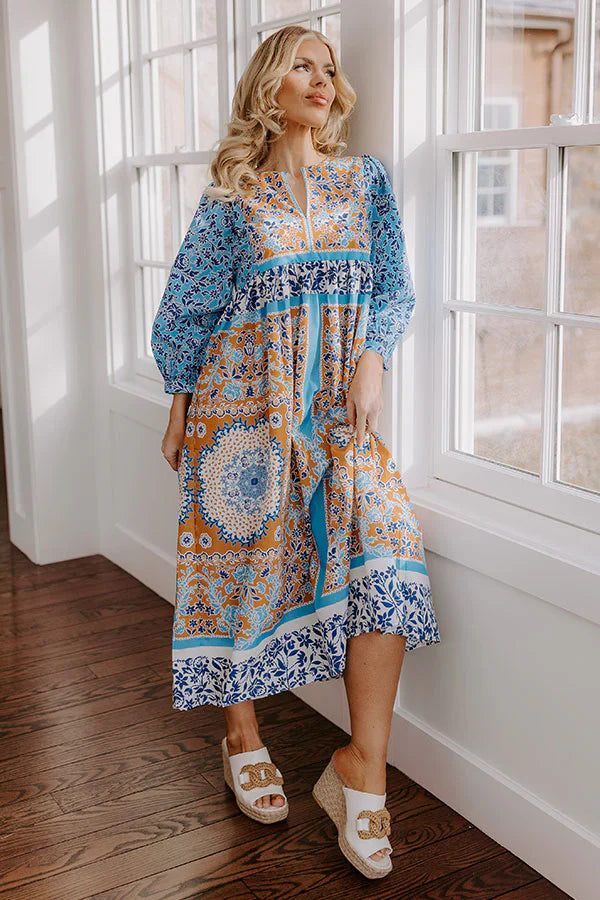 Feeling Boho Floral Midi Dress