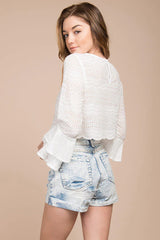 Judith Distressed Denim Shorts