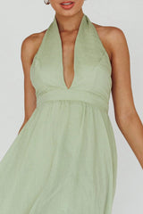 Jalisco Sun Halterneck Maxi Dress Mint