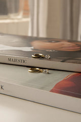 Teary Drop Diamante Hoop Earrings Gold