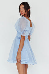 I've Got Sunshine Puff Sleeve Mini Dress Sky Blue