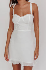 Jezika Tied Shoulder Mini Dress White