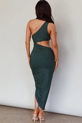Kiki Cut-Out Bodycon Midi Dress Forest Green