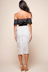 Vanessa Pleated Wrap Midi Skirt White