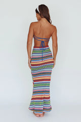Tulum Tied Back Crop Top Blue Multi