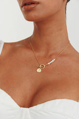 Meliza Pearl & Coin Necklace Gold