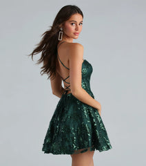 Joanna Sequin Lace Party Dress