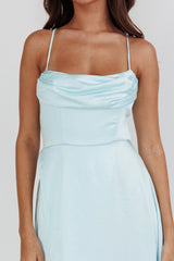 Inner Light Gathered Bust Split Maxi Dress Mint