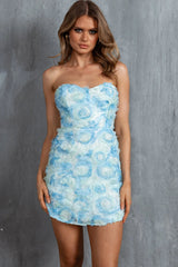 In Paris Embellished Mini Dress Blue