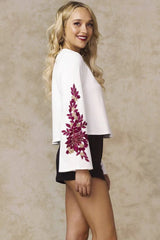 Maisie Crop Bell Sleeve Top White
