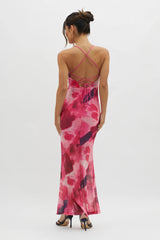 Letting Go Tie-Up Back Maxi Dress Red