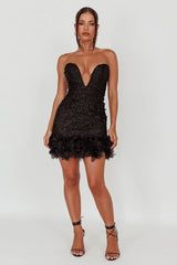 Time Of My Life Applique Mini Dress Black