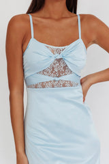 Wyatt Lace Twish Bust Maxi Dress Baby Blue
