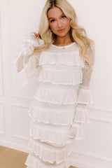 Sweet Whispers Lace Tiered Maxi Dress