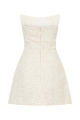 Lorrie Tweed Corset Mini Dress - White