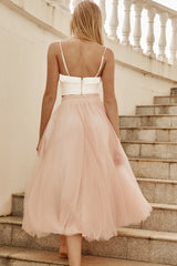 Juniper Frill Trim Cami Strap Crop Top White