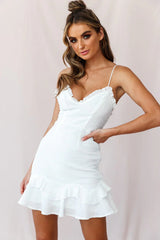 Lovers Spaghetti Strap Sweetheart Neckline Dress White