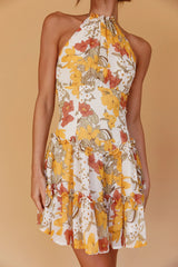 Nikayla Halterneck Mini Dress Floral White