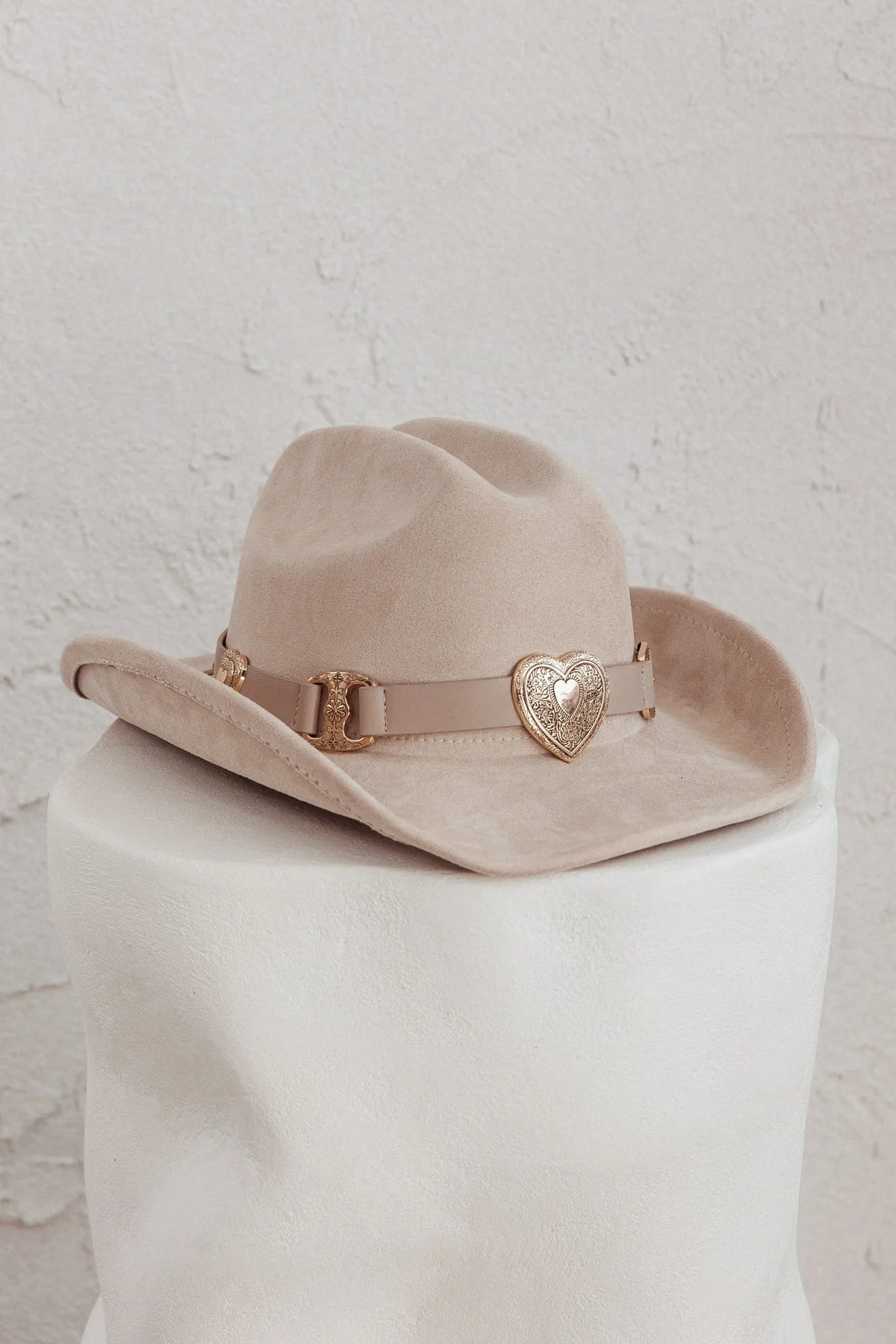 Longhorn Heart Decoration Cowboy Hat Khaki